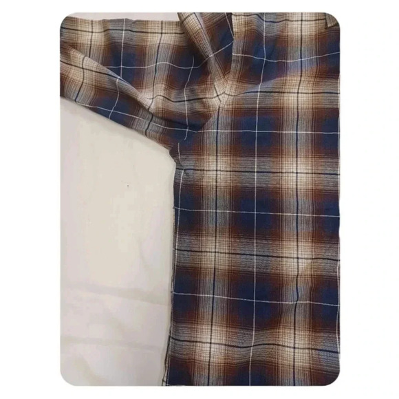 Daniel Hechter Brown  Plaid Long Sleeve Shirt Top Size Medium - Picture 8 of 15